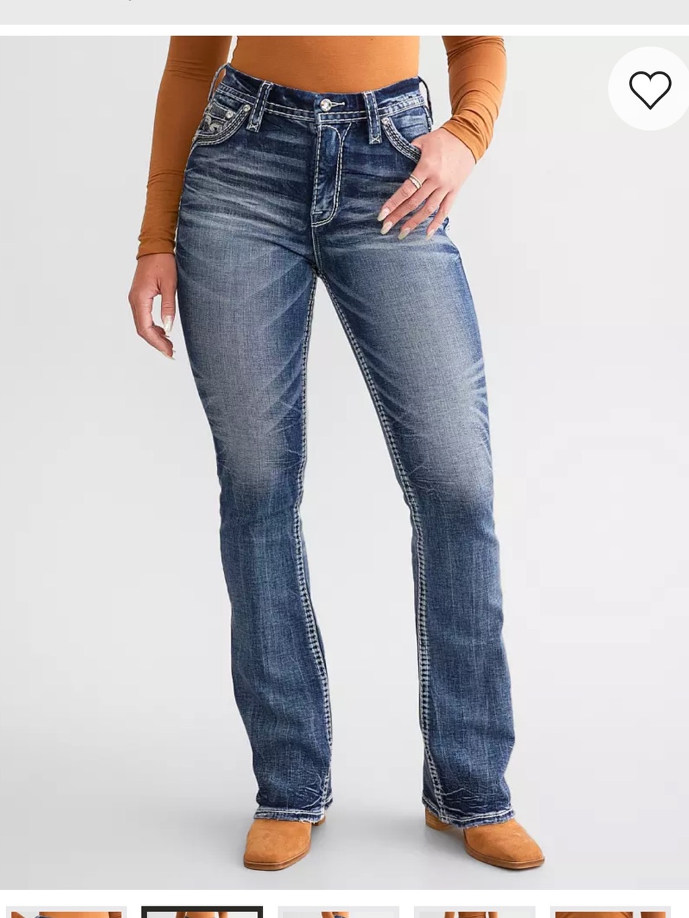Rock Revival Jaslynn Curvy Classic Women's Blue Bootcut Stretch Jeans 36/18